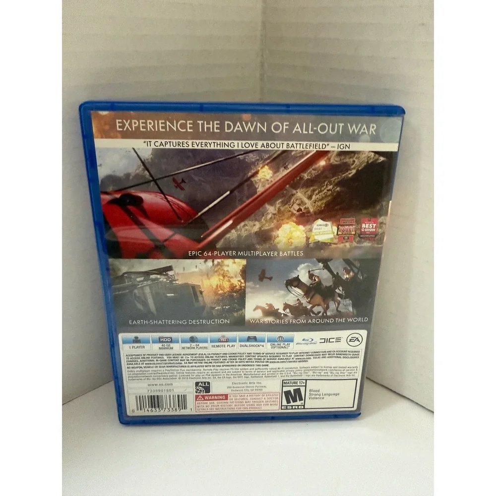 Battlefield 1 Sony PlayStation 4 PS4 Video Game EA 2016 First Person‎ Shooter